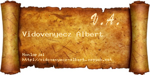 Vidovenyecz Albert névjegykártya